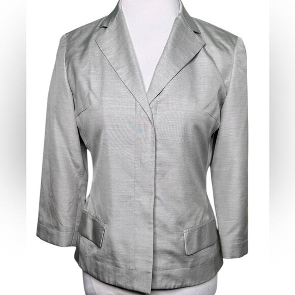 Narciso Rodriguez Womens Light Grey Made in Italy Silk Blazer - Picture 5 of 11
